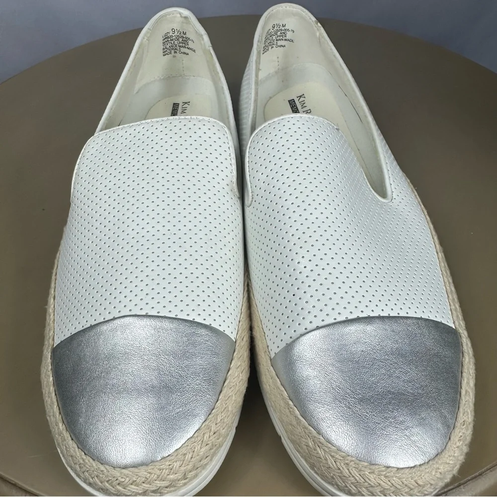 Kim Rogers White and Silver Espadrilles